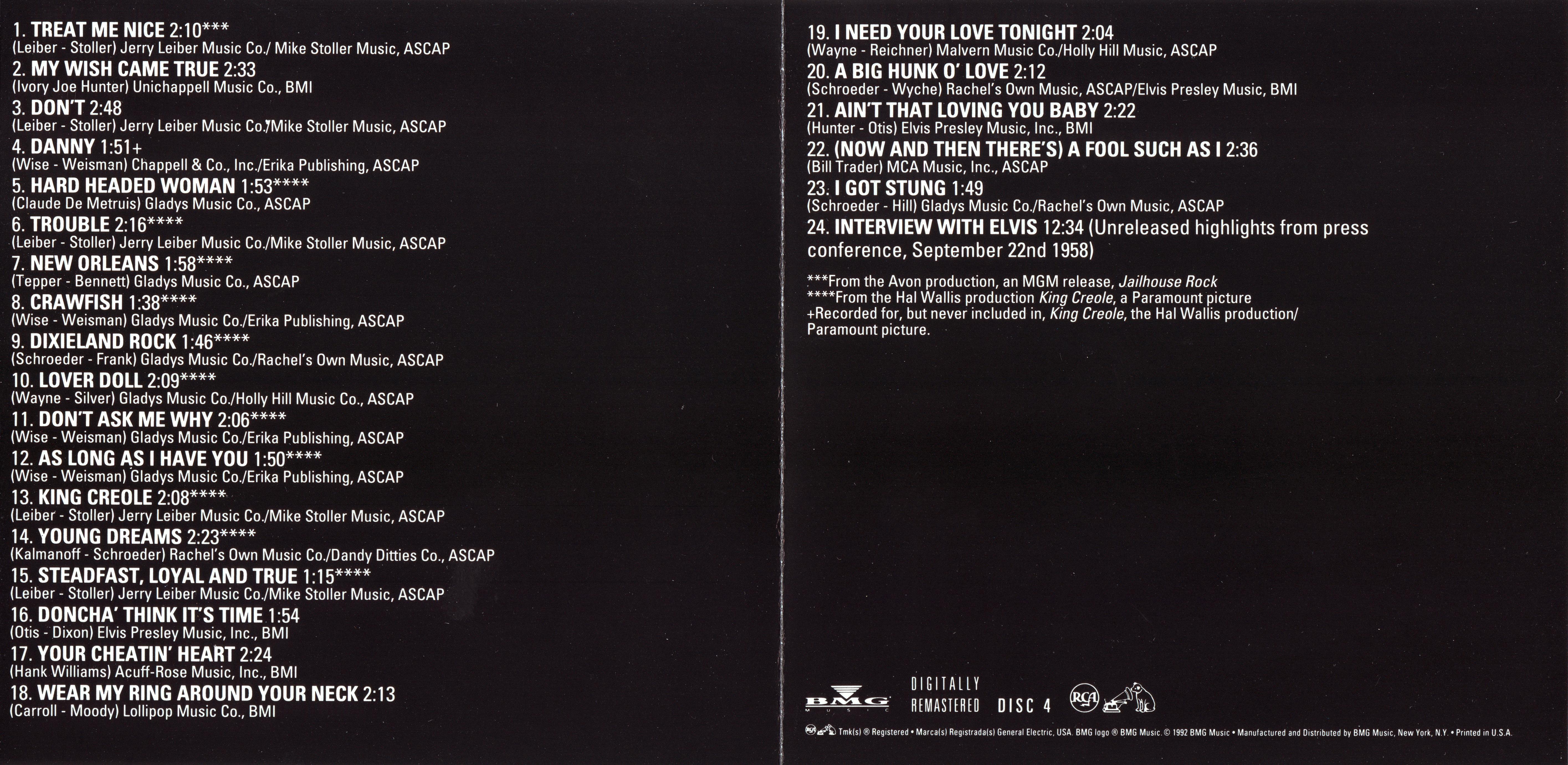 Elvis Presley  The Complete 50`s Masters 4 : Front + Inlay